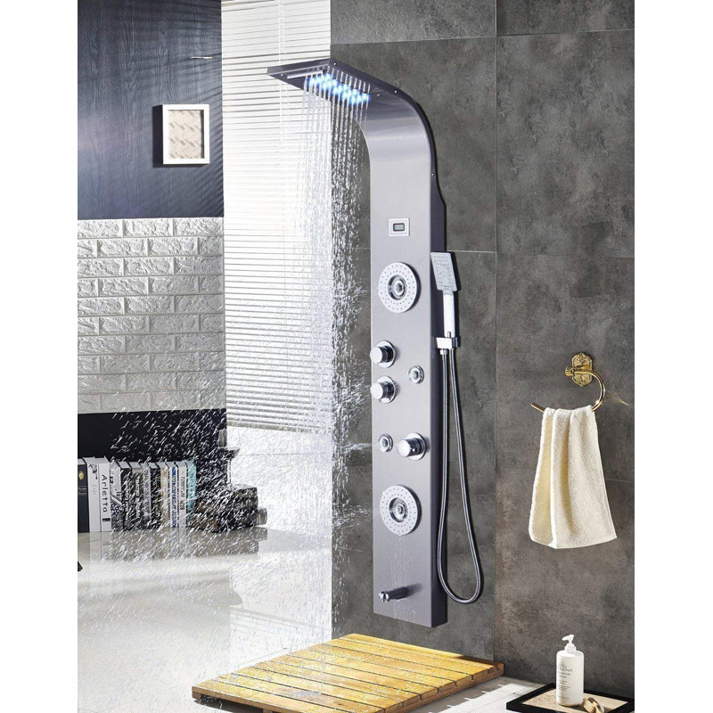 ELLO&ALLO 55" Shower Panel with Dual Shower Head and Massage Function